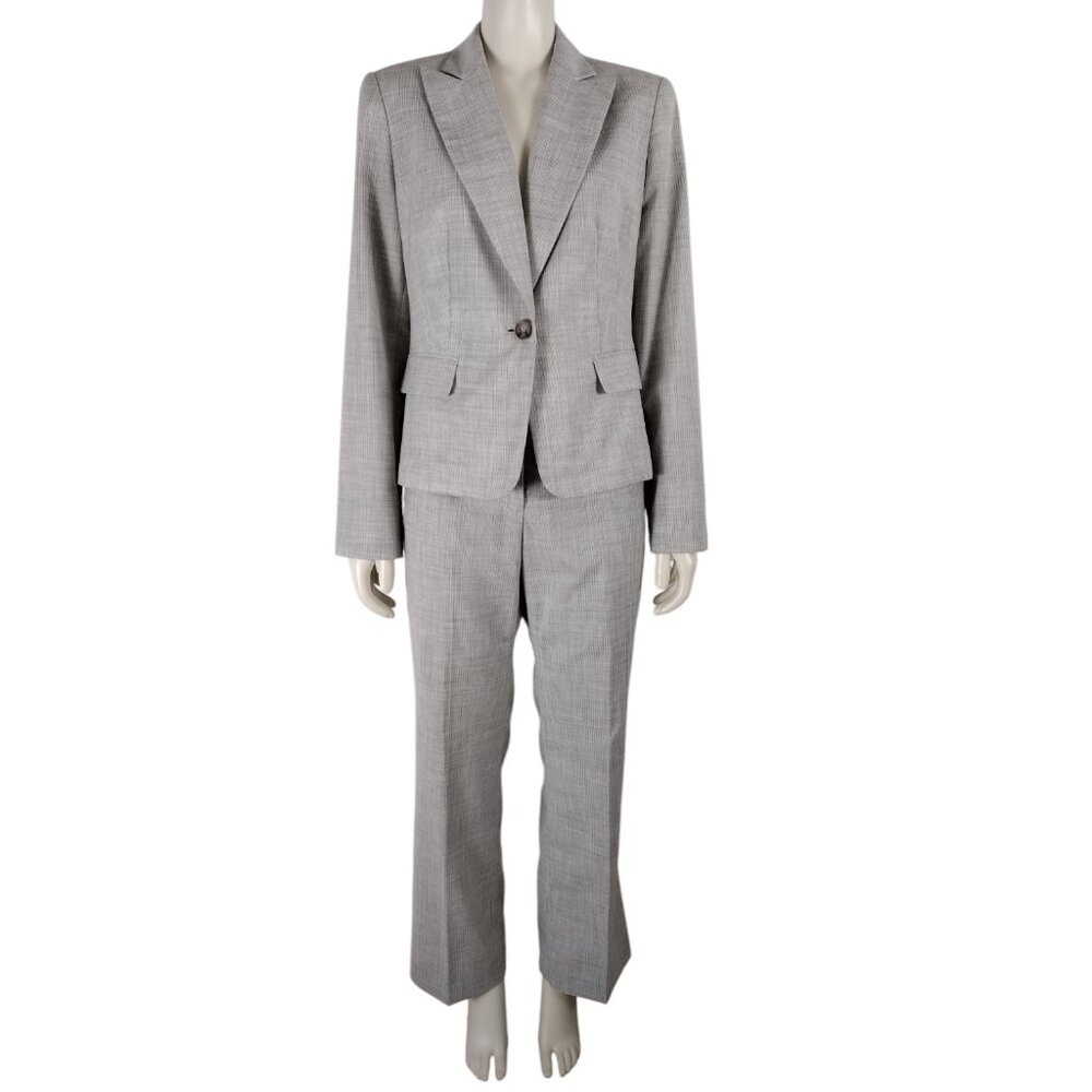 Vintage Y2K Silver Striped 2 Piece High Waist Pant Suit Size 8/10
